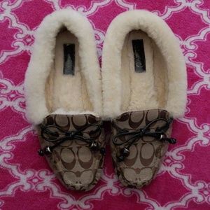 Coach FurLined Loafer Slippers